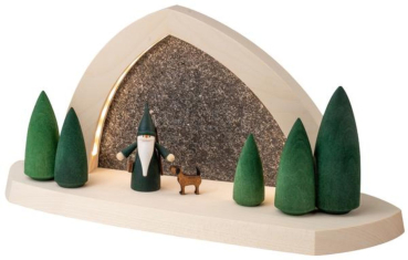 LED Gesteinsbogen natur mit Jägerwichtel